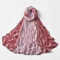 Close-up of pink gradient modal scarf showing soft fabric texture and fine hemmed edges - 10# Pink Gradient
