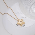 Collana con ciondolo a stella dorata con zircone e catena regolabile in acciaio inox - Pentagramma / Oro Stella A Cinque Punte