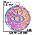 Rainbow stainless steel devil eye pendant measures 19mm by 22mm with a weight of 3.2g - Pendant / Rainbow