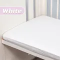 Breathable white cotton fitted sheet for baby cribs with elastic edges - White / 120*60cm