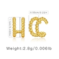 Detailed size chart for 18K gold double-layer beaded ear cuff showing 1.1cm height - KE0131 Double Bead Chain