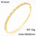 Elegante bracciale rigido in acciaio al titanio placcato oro con strass, 4mm, 10g. - Stile Gipsofila (KB210998-KSZ)