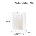White gift bag with transparent window and handle, size 26x18x40cm for flower display - Extra Large (26x18x40cm) / White