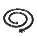 Gepolijste zwarte roestvrijstalen Cubaanse schakelketting met stevige baksluiting voor heren - 50cm*9mm(KN202117-Z) / Zwart