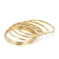 Set di 7 bracciali rigidi impilabili in acciaio inossidabile dorato sottile 3 mm da donna - Oro (Set di 7) / 60*3.5mm