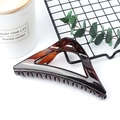 Large triangular hair claw clip in classic dark brown tortoiseshell resin finish - Dark Coffee Tortoise Shell