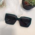 Retro oval dark green sunglasses with large frames and dark gray lenses for men and women - Green 20