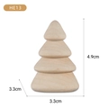 Mini albero di Natale in legno grezzo per pittura fai da te altezza 4,9cm - Albero di Natale n. 3 (HE13) / Altezza 4,9 cm/Diametro base 3,3 cm