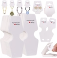 White cardstock jewelry display cards with Handmade with love print and hanging holes - K47 Adhesive White Card / 100 Sheets Per Bundle