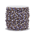 Dark blue enamel evil eye charm chain with golden links on a professional spool roll - 1m / Royal Blue Gold Chain*1m