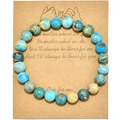 Bracciale bohémien in pietra imperiale turchese con cartoncino regalo Pinky Swear - Pezzo Singolo / Con Biglietto / Larimar