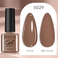 LILY'CUTE Brown Gel Polish X029 with 7ml Glossy and Matte Finish Effects Comparison - Brown (29)