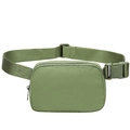 Water-resistant nylon sports waist bag for running in olive green finish with adjustable strap - Grass Green