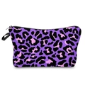 Detailansicht der 3D-Leopardenmuster-Kosmetiktasche aus lila, schwarz und rosa Stoff - 52162