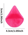 Borla de maquillaje triangular de terciopelo rosa rojo, tamaño 5 cm x 4,3 cm - Tamaño mini / Rosa rojo