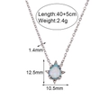 Collier pendentif goutte opale en acier inoxydable avec chaîne réglable pour femmes. - Collier Avec Pendentif En Opale En Forme De Larme - Argent Bleu