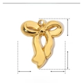 Tabella dettagliata delle dimensioni del ciondolo a fiocco in oro da 18mm per 15mm - Fiocco Oro Lucido