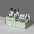 Matcha green desktop organizer with three white drawers for makeup and skincare storage - Upgraded Material Deluxe 3-Drawer Large Matcha Green