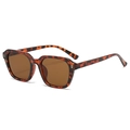Retro square sunglasses with tortoise shell plastic frame and dark brown tinted lenses - Tortoise Shell Frame