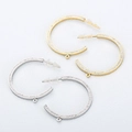 Pendientes de diamantes de imitación en forma de C en oro y plata con lazos para DIY - Estilo Con Incrustaciones de Cristales 2mm / Color Acero