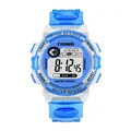 Blue and white COOBOS waterproof digital sports watch for kids in small size - Small / Light Blue