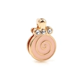 Gold charm with pink enamel spiral and crystals for 10mm mesh bracelet DIY jewelry - Gold Spiral Pink