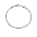 Minimalist silver stainless steel flat snake bone chain bracelet for women and couples - 4mm-16.5cm (33299) / Steel