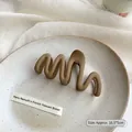 Brown matte wave hair claw clip for thick hair, large shark clip size 10.5x5cm - Milk Coffee