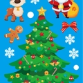 Christmas static window decals set with Santa, Reindeer, and decorated Xmas Tree - W-03 (Approx 30*20cm)