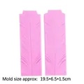 2pcs pink leaf feather silicone molds for fondant gum paste cake decorating 19.5cm - Pink