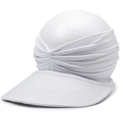 Witte minimalistische zonneklep voor dames met geplooide elastische hoofdband - Wit