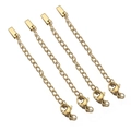 Lot de quatre chaînes d'extension en acier inoxydable plaqué or 18k avec fermoirs - Style E / Or