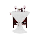 Elegant white pleated cheesecloth table runner with soft crinkle texture for weddings - White