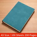 A5 faux leather notebook in teal blue with 100 sheets for business and office use - 200 Pages / A5-Lake Green