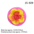 Pink silicone mold for handmade flower resin crafts with yellow 3D floral petals - Type 3 (15-929) / Pink
