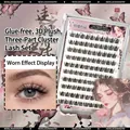 3D volumizing self-adhesive cluster eyelashes kit with lazy style natural 10-row pack - 10 Rows Mink Trilogy