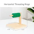 Montessori wooden horizontal ring stacker toy with green rings for early development - Horizontal Ring Stacker