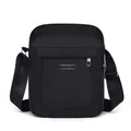 Classic black waterproof crossbody bag for men with adjustable strap and multi-pocket design - Style 1 (Classic Black)
