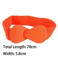 Elastic orange wide waist belt for women with 70cm length and 5.8cm width specs - 70cm / Orange