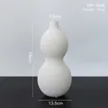 Minimalist white textured ceramic gourd vase HP-1545 with horizontal ribbing details - Ribbed Gourd-1545 (28CM)