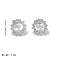 Elegante silberne Kreisohrstecker mit Zirkonia-Kristallen, 11,5 mm Durchmesser - Durchmesser 11.5mm / Platin