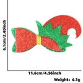 Fiocco per capelli natalizio con glitter rosso verde con design elfo e dimensioni - Fiocco Cappello da Elfo