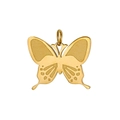 Exquisite gold butterfly pendant with polished and frosted metal wing textures - Butterfly Style 5