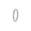 Anello per il naso in acciaio inossidabile argento con zirconi cubici su sfondo bianco - 11# Intarsio Multi-Zircone / 1.2mm x 8mm / Argento