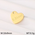 Golden heart-shaped stainless steel pendant 10x9mm for DIY jewelry making - Gold Heart (KLJ9172-Z)