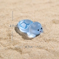 Luminous blue resin turtle figurine for DIY decor, 4.7cm length and 2.1cm height size - Diving Turtle-C Luminous Blue