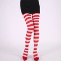 Collants rayés rouges et blancs pour femmes, parfaits pour Halloween et fêtes de Noël - Collants rayés rouge et blanc