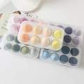 Close-up of 8-piece teardrop makeup sponge set in transparent egg-box packaging - 8-Piece Set (Transparent Box)