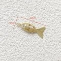 14k vergoldeter Koi-Fisch Anhänger mit Strass für DIY Schmuckherstellung 22mm - Gold / Weißes Auge / Klein