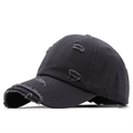 Berretto da baseball vintage nero invecchiato con dettagli strappati e stile streetwear - 56-61CM Regolabile / grigio scuro